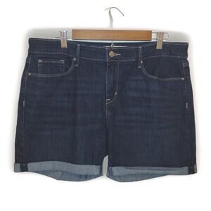 Signature By Levi's Womens Denim Flat Front Mid Rise Blue Shorts Size 14